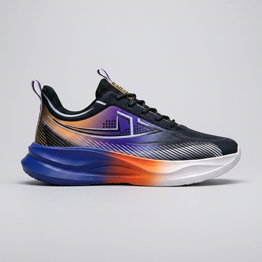 Men's Lace-Up Running Sneakers - Round Toe - Chunky Sole - Max Cushion