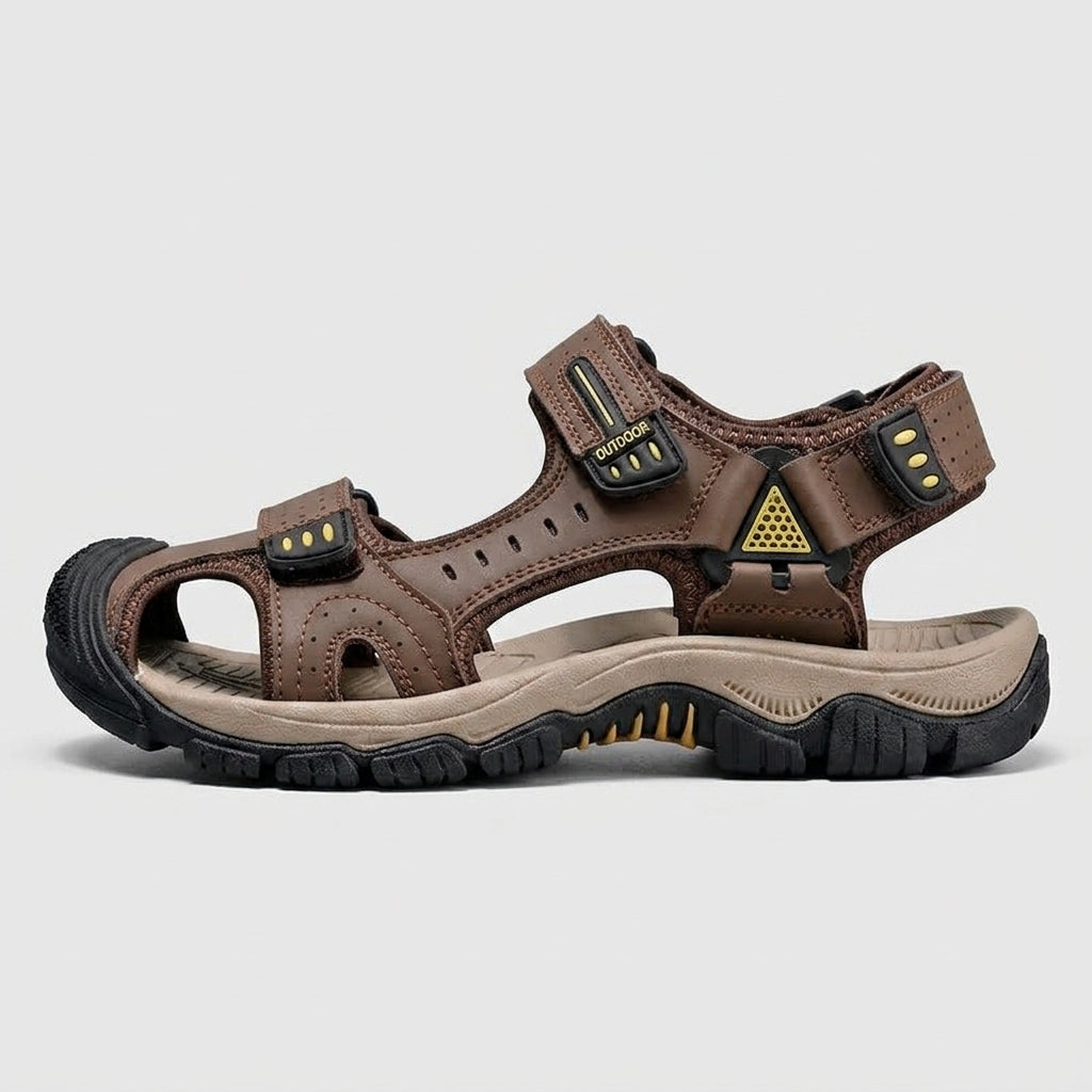 Men's Sandals Closed-Toe Protective Cap Adjustable Velcro Straps