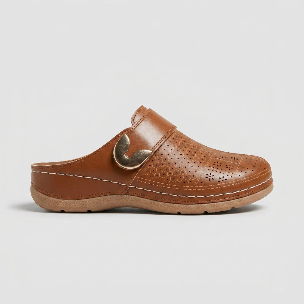 Women's Sandals Closed Toe Platform Slide Soft Sole Belt Detail