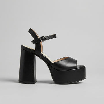 Women's Platform Heels Quilted Ankle Strap Block Heel Sandals