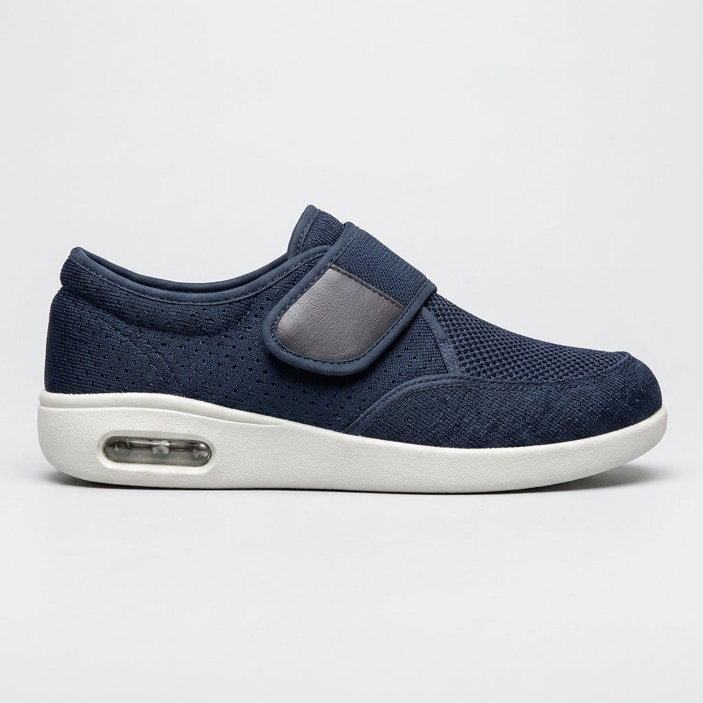 Men's Slip-On Casual Shoes - Round Toe - Mesh Upper - Velcro Strap - Air Sole