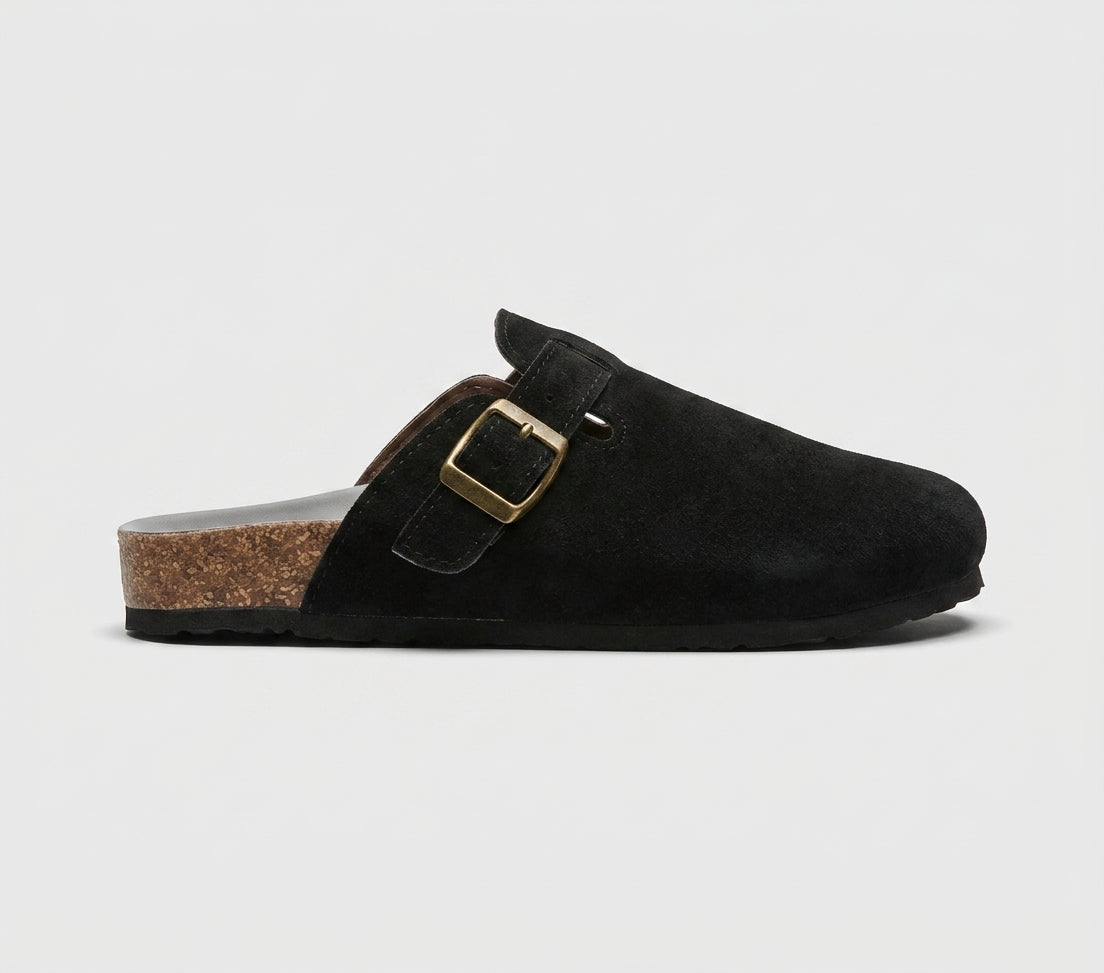 Women's Mules - Round Toe - Adjustable Strap - Thick Sole - Wide