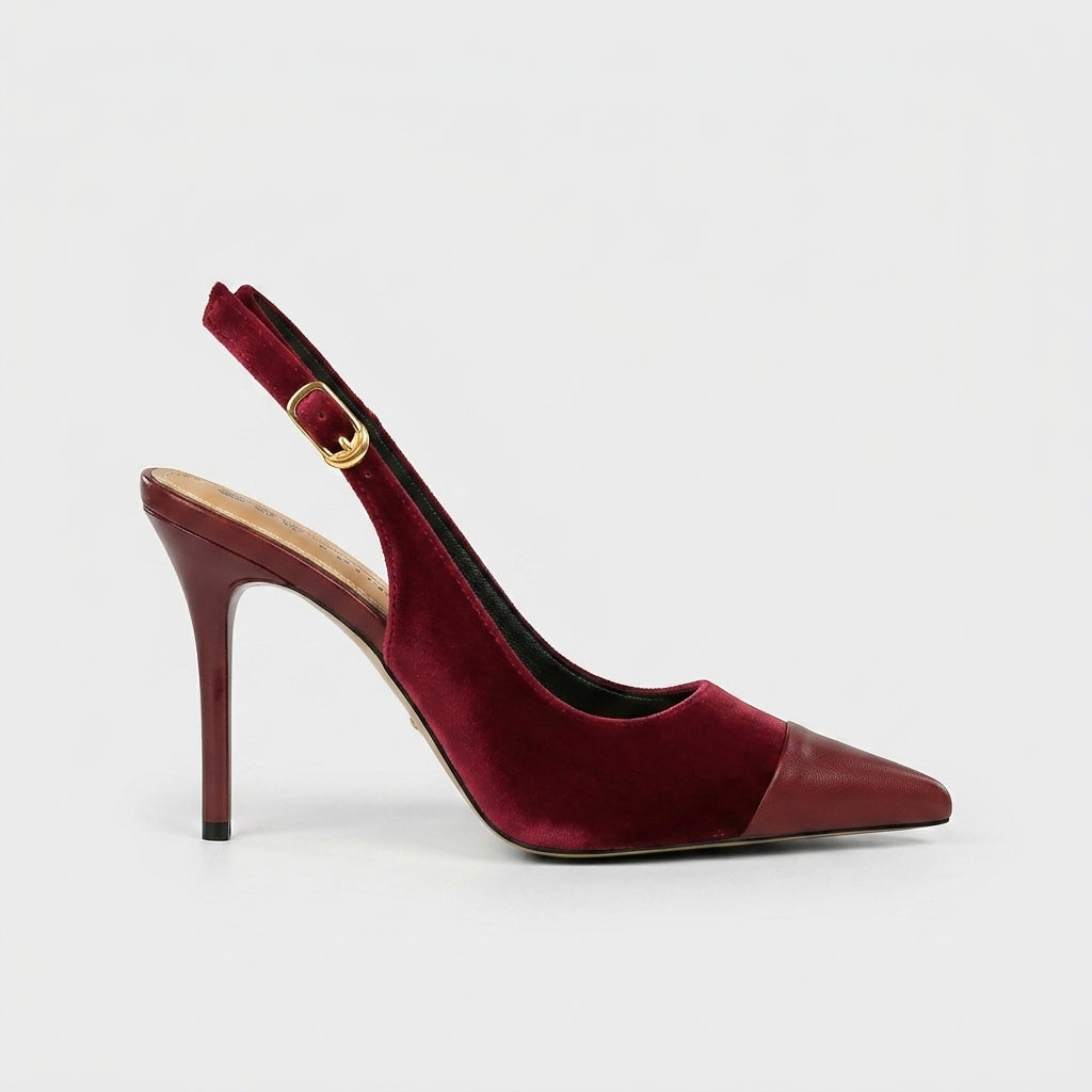 Women's Slingback Heels Pointed Toe High Heel Buckle Strap - 9.5cm Height