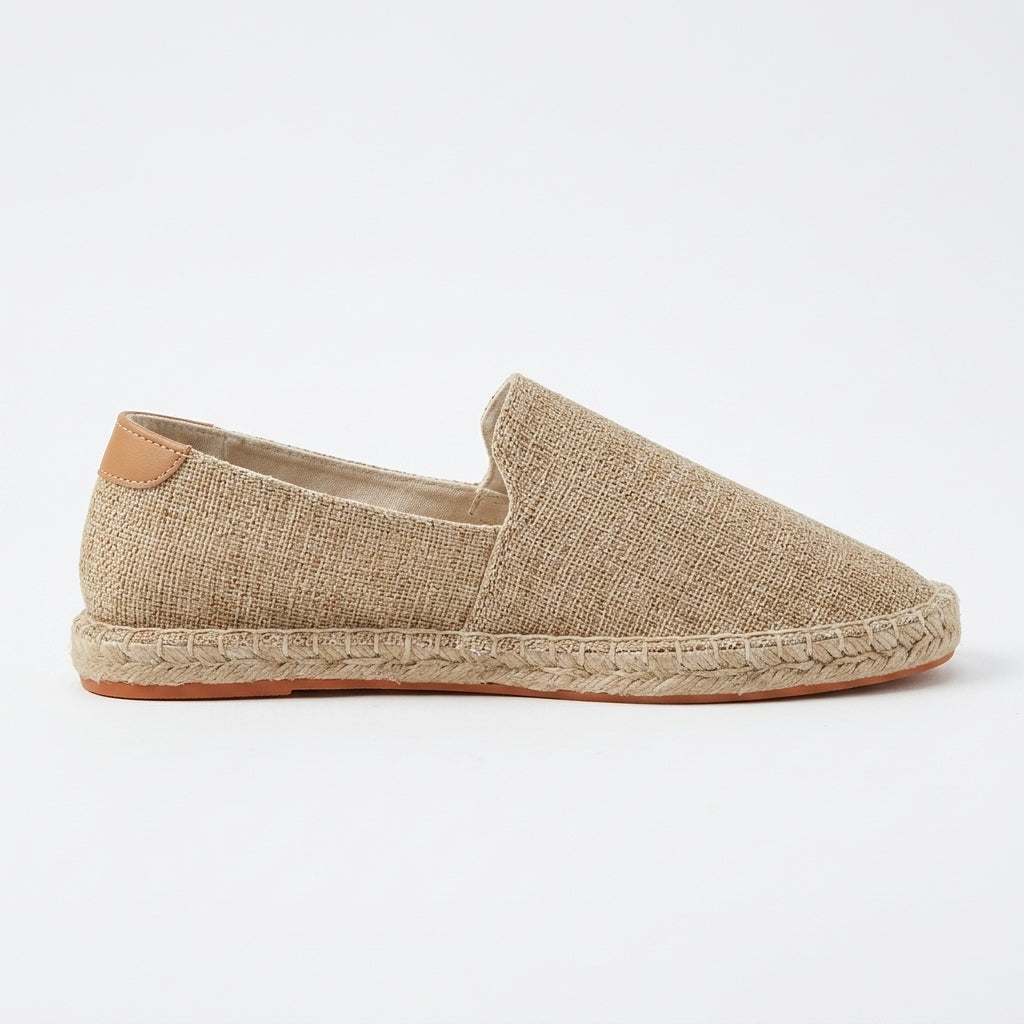 Men's Slip-On Espadrilles - Round Toe - Jute Sole - Canvas Upper