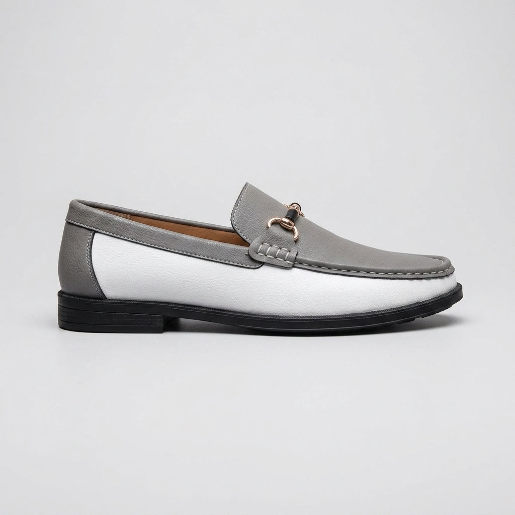 Men's Perforated Chain Bit Slip-On Penny Loafers