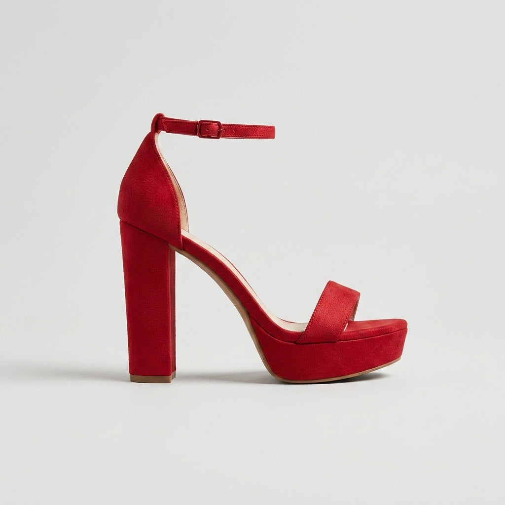 Women's Platform Heels Block Heel Ankle Strap Pearl Charm