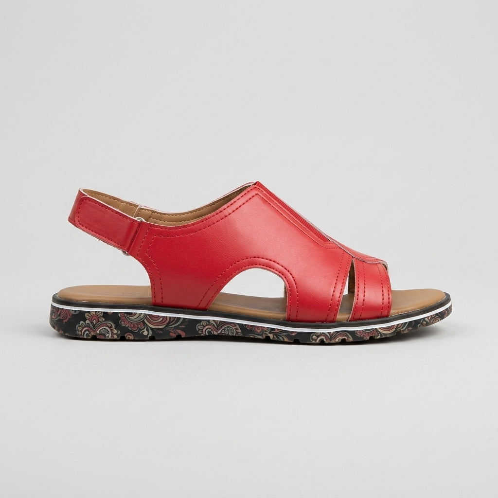 Women's Sandals Low Wedge Cutout Slingback Design