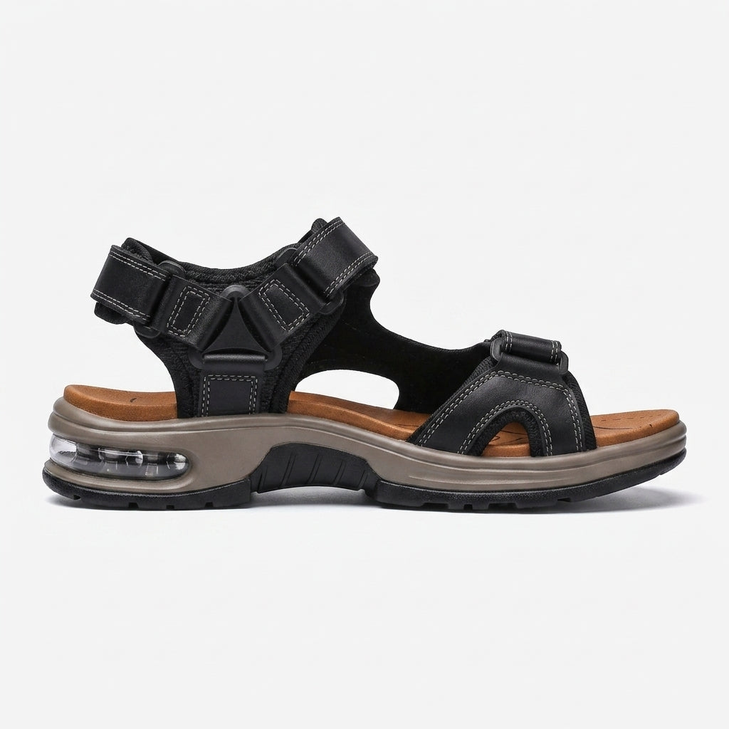 Men's Sport Sandals Open-Toe Hook-and-Loop Strap Air Sole
