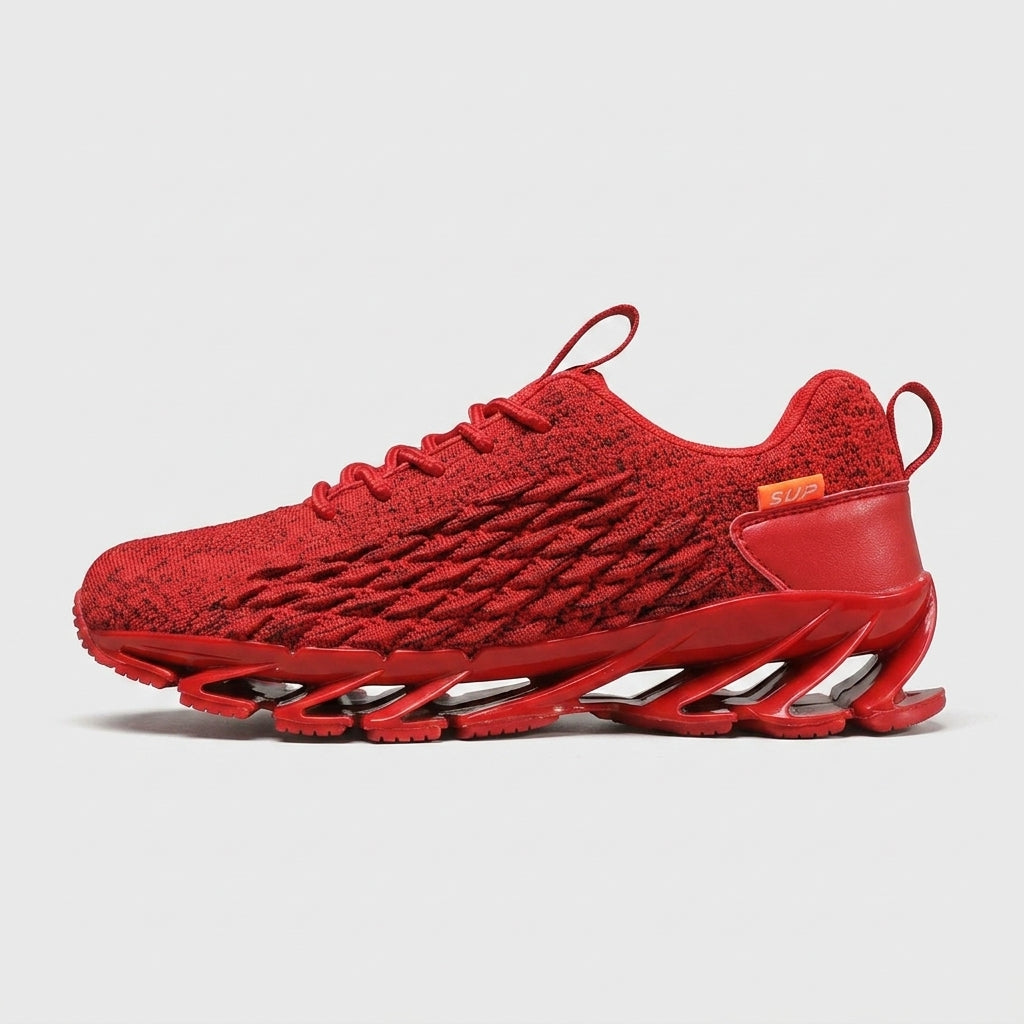 Men's Sneakers Low-Top Textured Knit Blade Sole Lace-Up