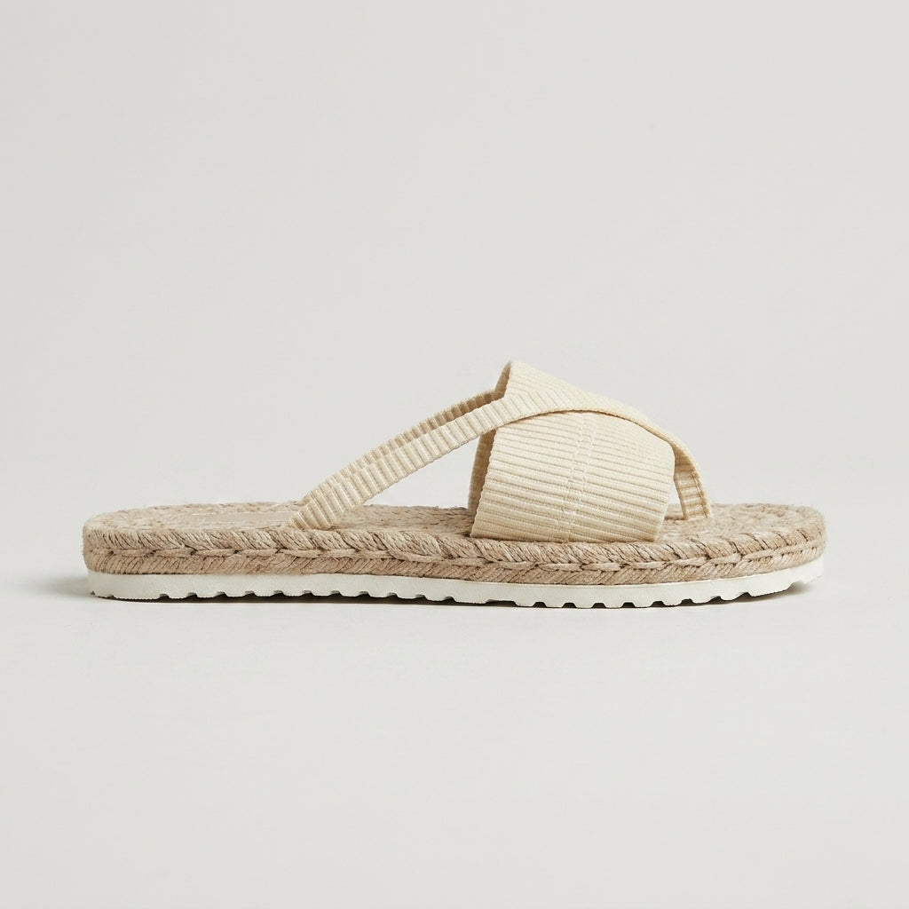 Women's Espadrille Thong Sandals with Braided Jute Sole