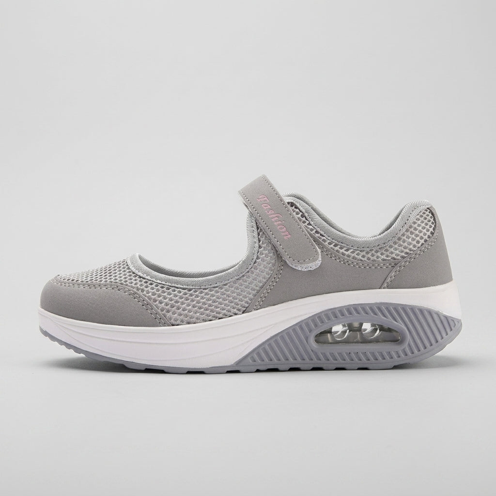 Women's Mary Jane Sneakers with Hook-and-Loop Strap and Platform Sole