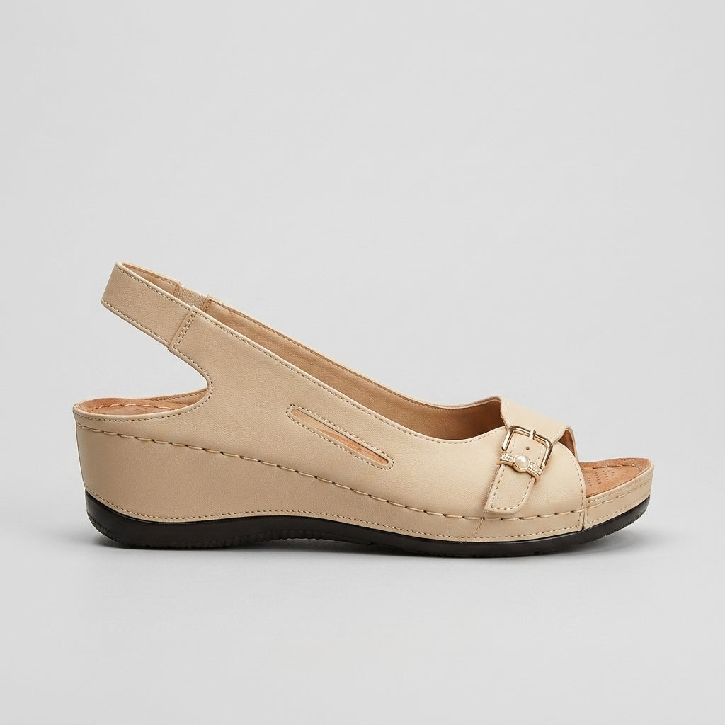 Women's Wedges Open-Toe Slingback Buckle Strap Platform Sandals