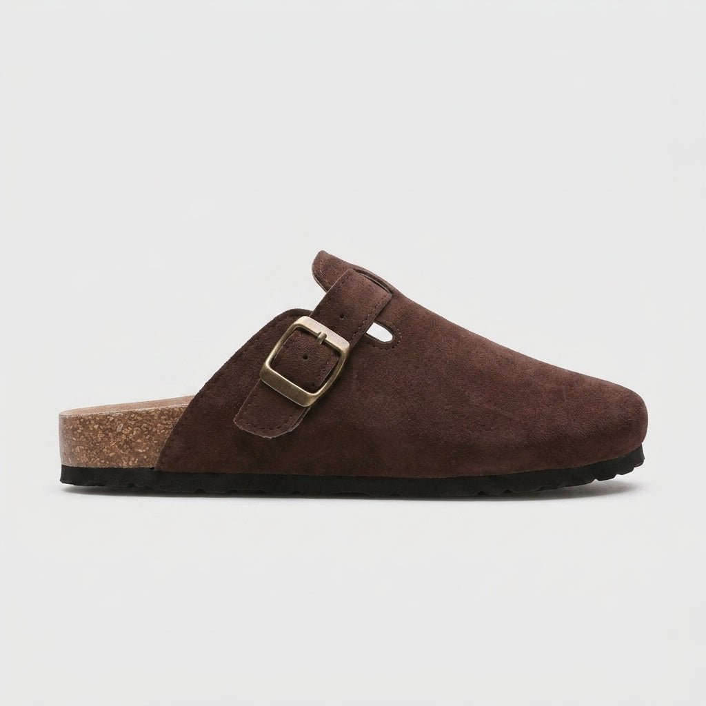 Women's Mules - Round Toe - Adjustable Strap - Thick Sole - Wide