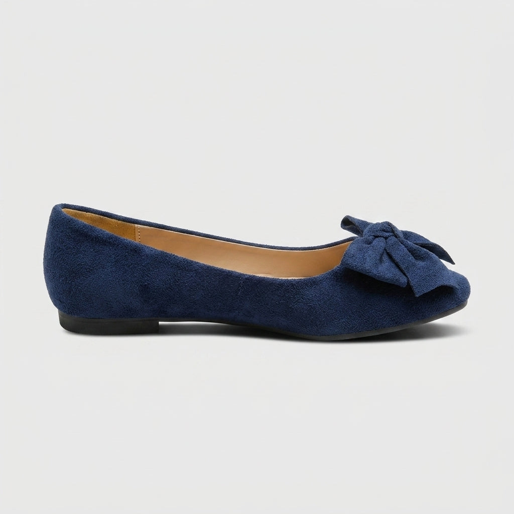 Women's Pointed Toe Ballet Flats with Bow Detail