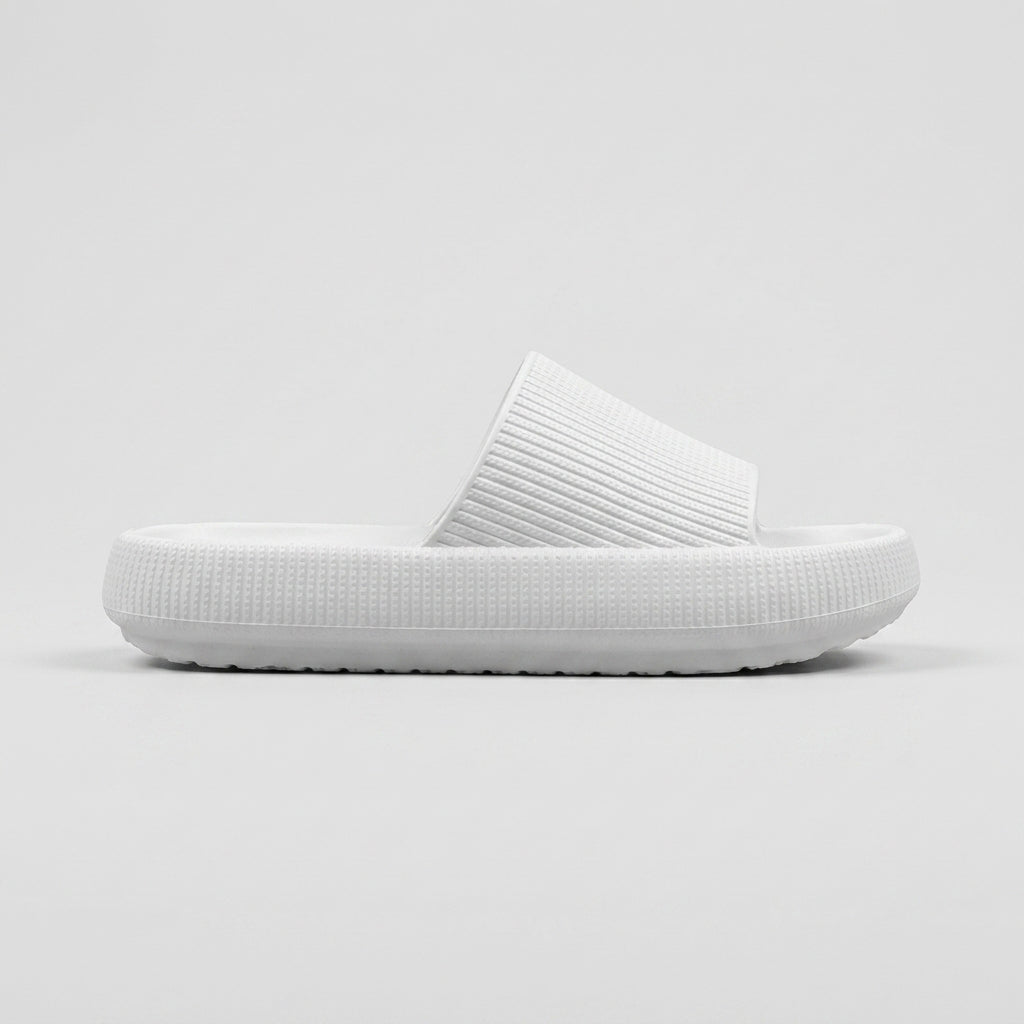 Women's Slippers Wide Strap Textured Platform Slide Cushioned