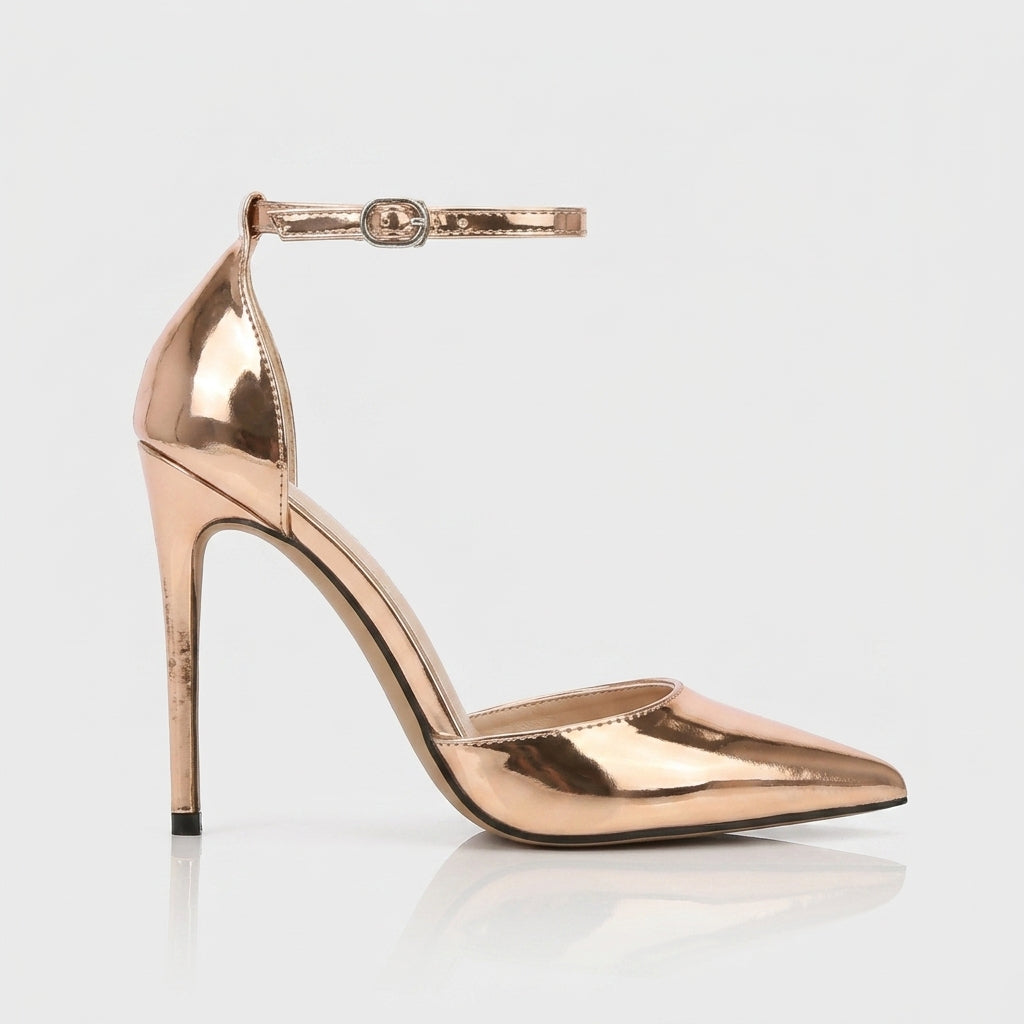 Women's Pointed Toe Ankle Strap Pumps with Stiletto Heel