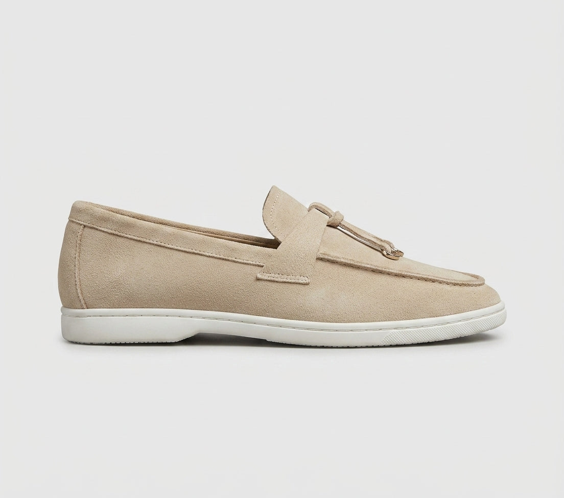 Women's Penny Loafers Slip-On Flat Moc Toe with Metal Accent