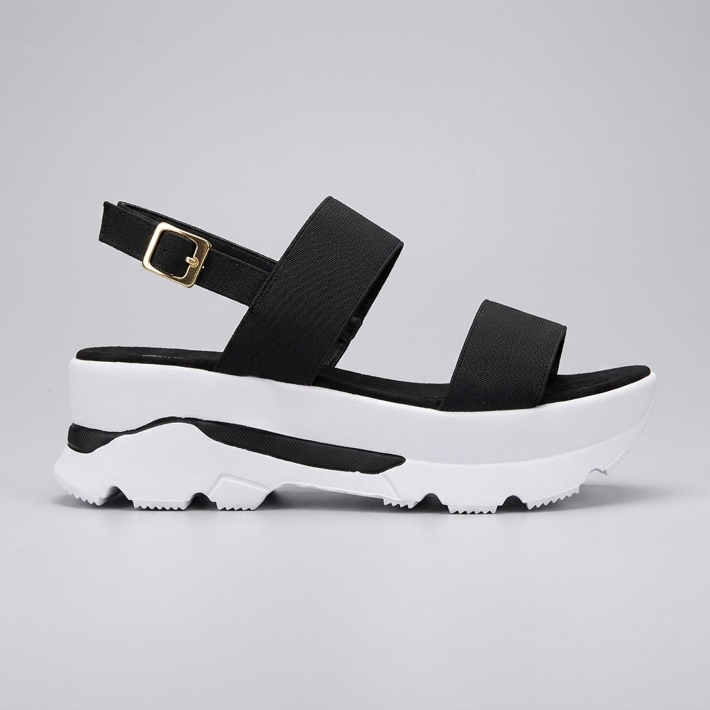 Women's Platform Sandals - Open-Toe Buckle Ankle Strap Athletic