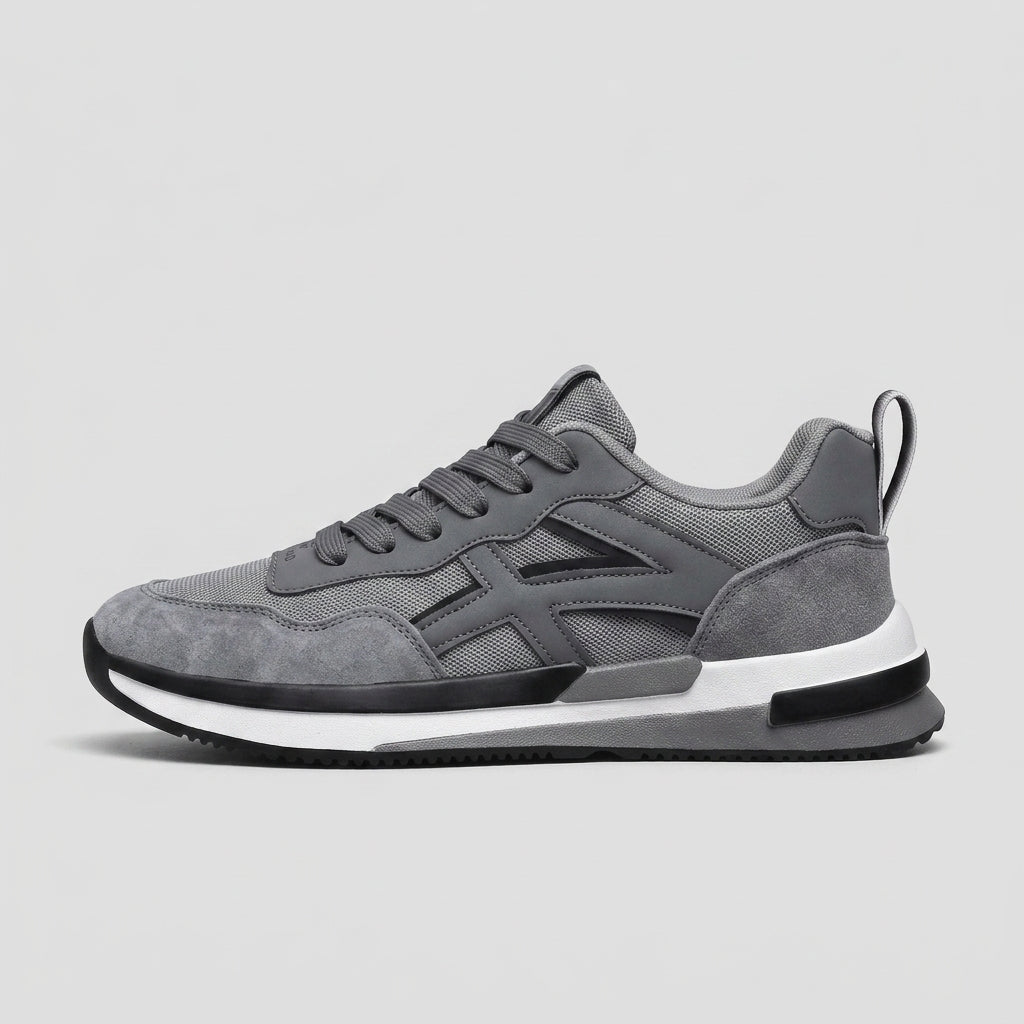 Men's Sneakers Mixed Material Lace-Up Round Toe Athletic