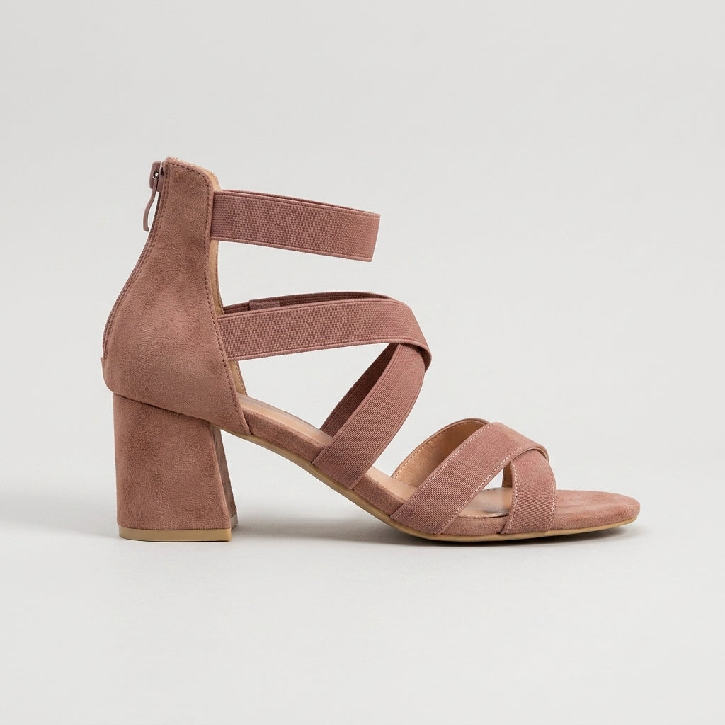 Women's Crisscross Strappy Sandals with 6.5cm Block Heel