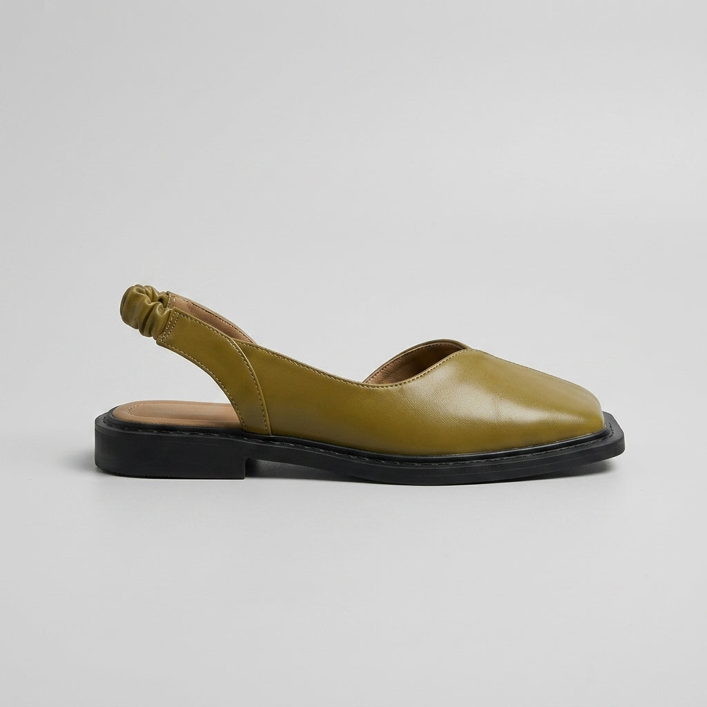 Women’s Square Toe Slingback Sandals with Modern Low Heel