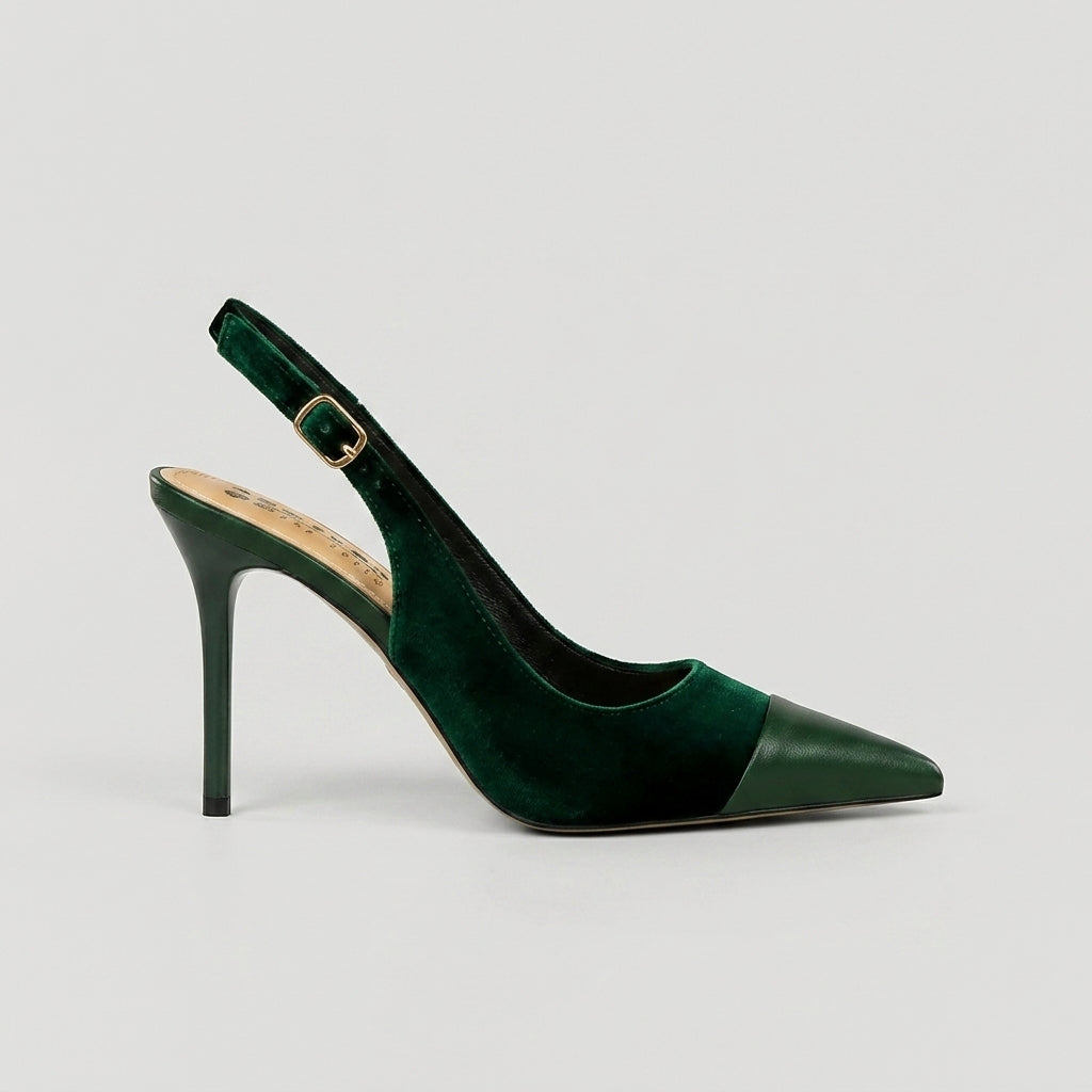 Women's Slingback Heels Pointed Toe High Heel Buckle Strap - 9.5cm Height