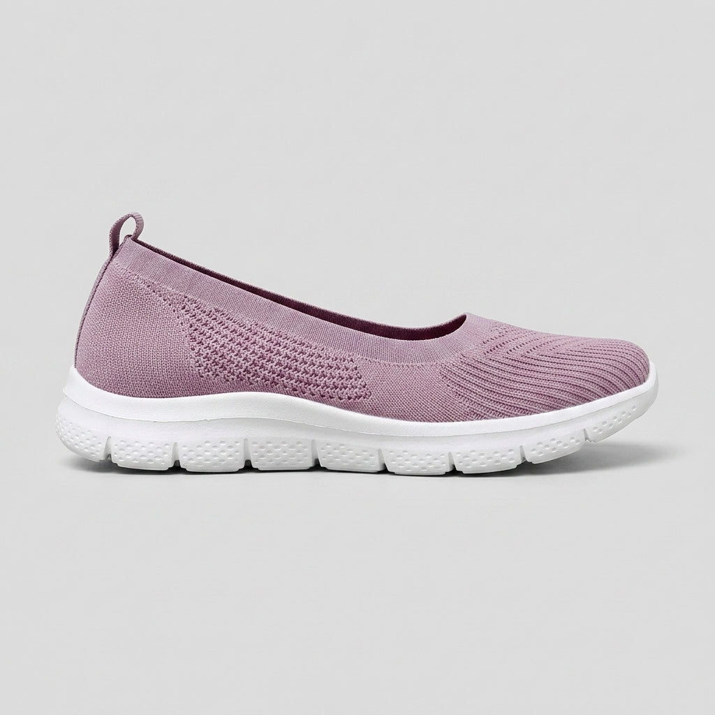 Women's Slip-On Sneakers Knit Upper Rounded Toe Rubber Sole