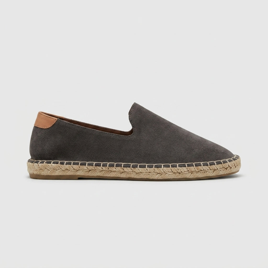 Men's Slip-On Espadrilles - Round Toe - Jute Sole - Canvas Upper