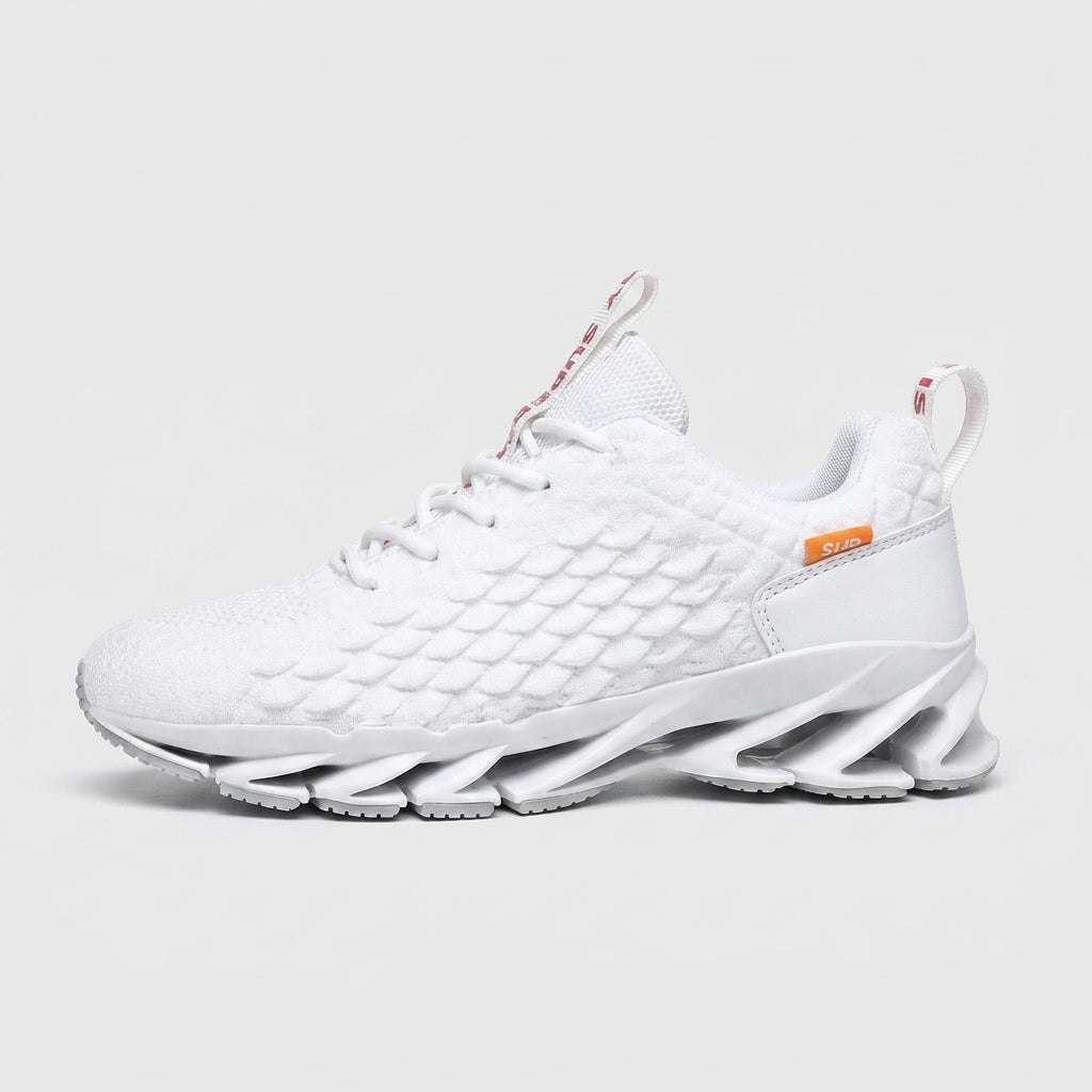 Men's Sneakers Low-Top Textured Knit Blade Sole Lace-Up