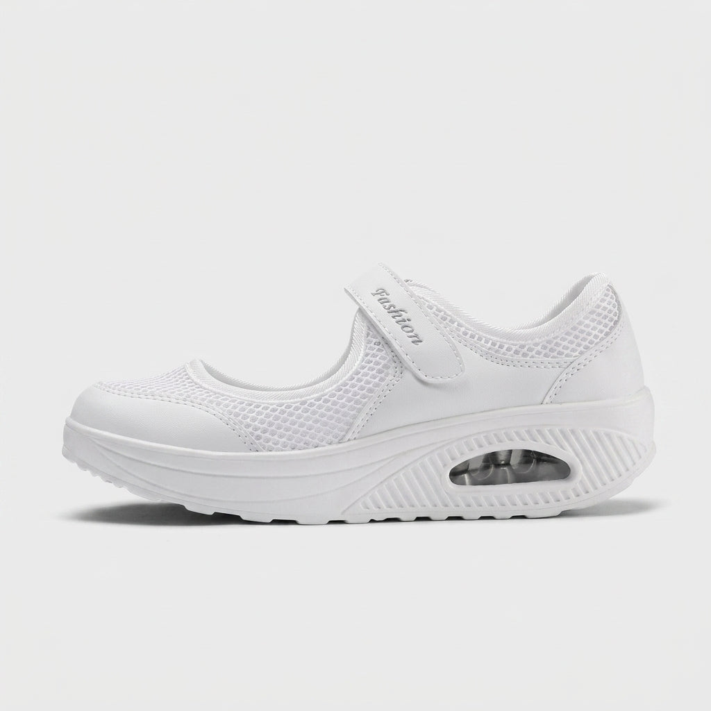 Women's Mary Jane Sneakers with Hook-and-Loop Strap and Platform Sole