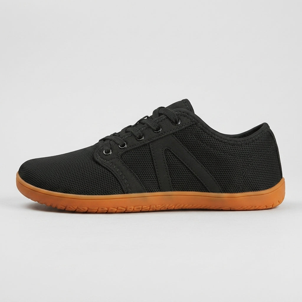 Men's Barefoot Sneakers Canvas Low-Top Lace-Up Gum Sole Round Toe