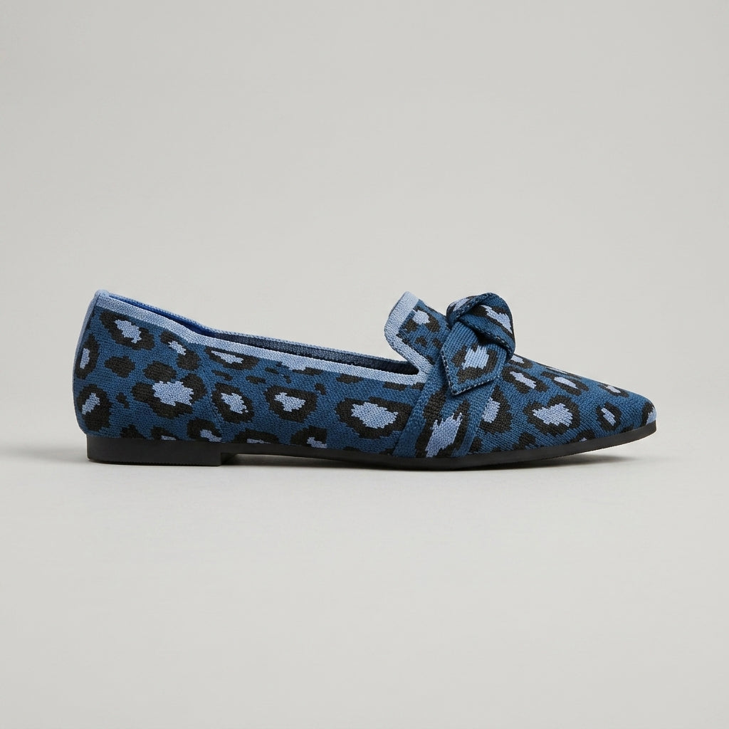 Women's Flats Pointed Toe Knotted Bow Slip-On Knit Loafers