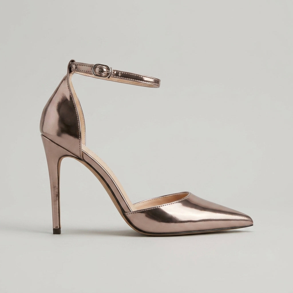 Women's Pointed Toe Ankle Strap Pumps with Stiletto Heel