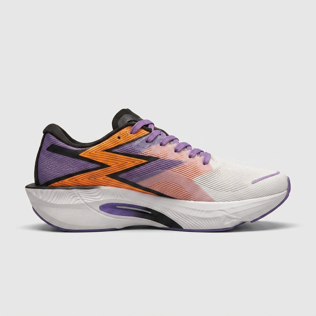Women's Lace-Up Running Sneakers - Round Toe - Curved Sole - Max Cushion