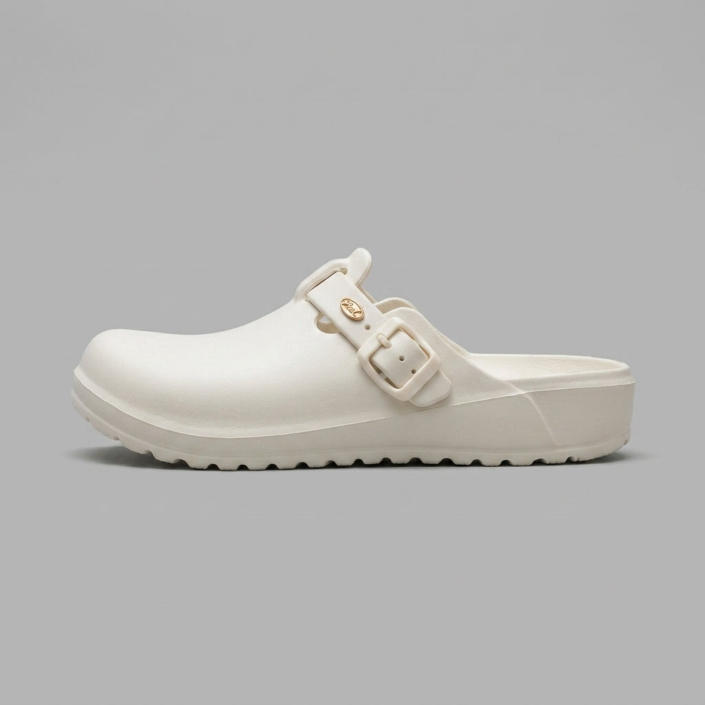 Women's Closed Toe Buckle Clogs with Molded Footbed