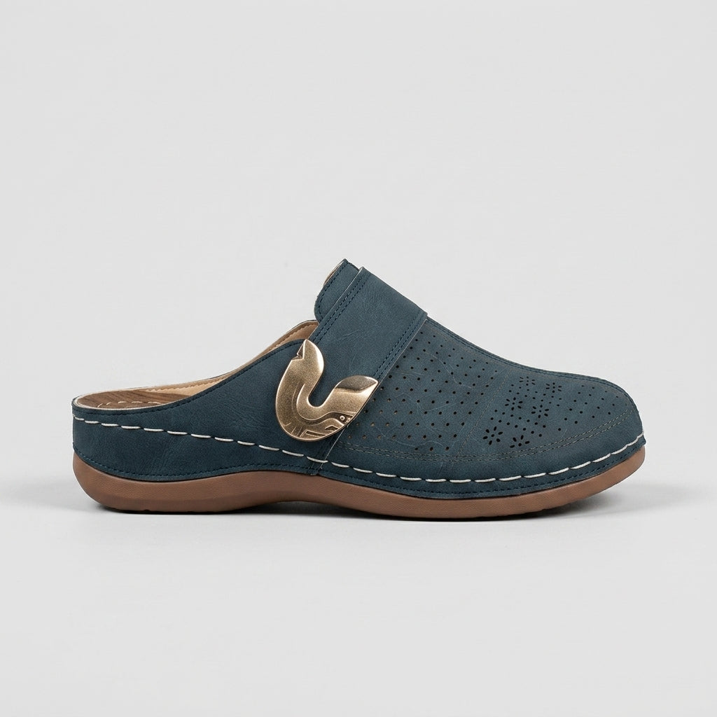 Women's Sandals Closed Toe Platform Slide Soft Sole Belt Detail