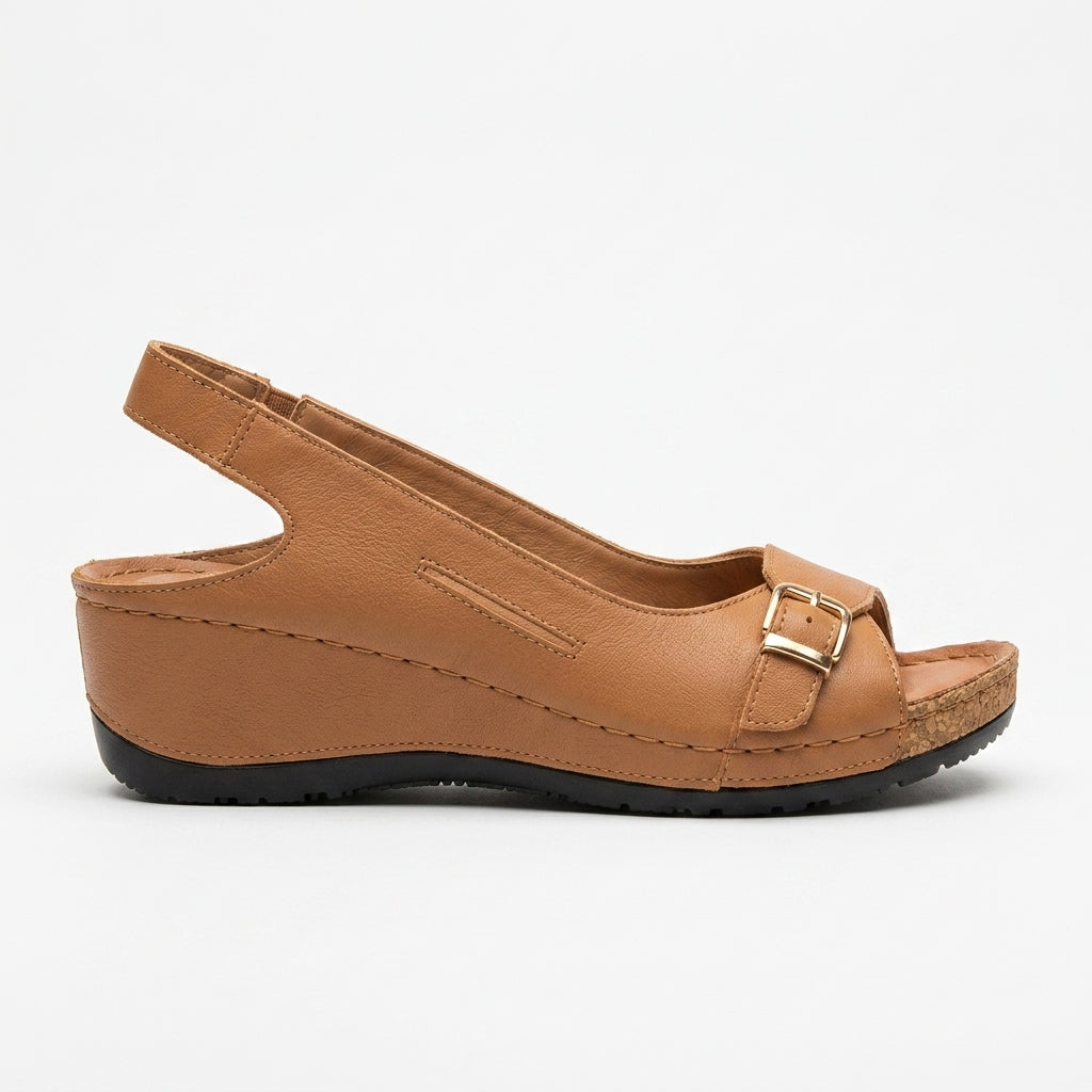 Women's Wedges Open-Toe Slingback Buckle Strap Platform Sandals