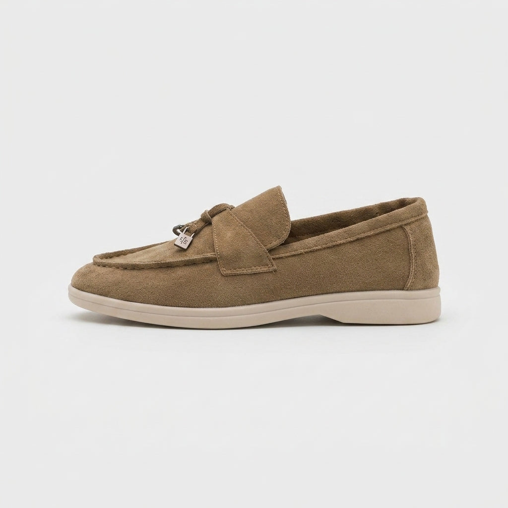 Women's Chain Detail Slip-On Penny Loafers - Flat Sole