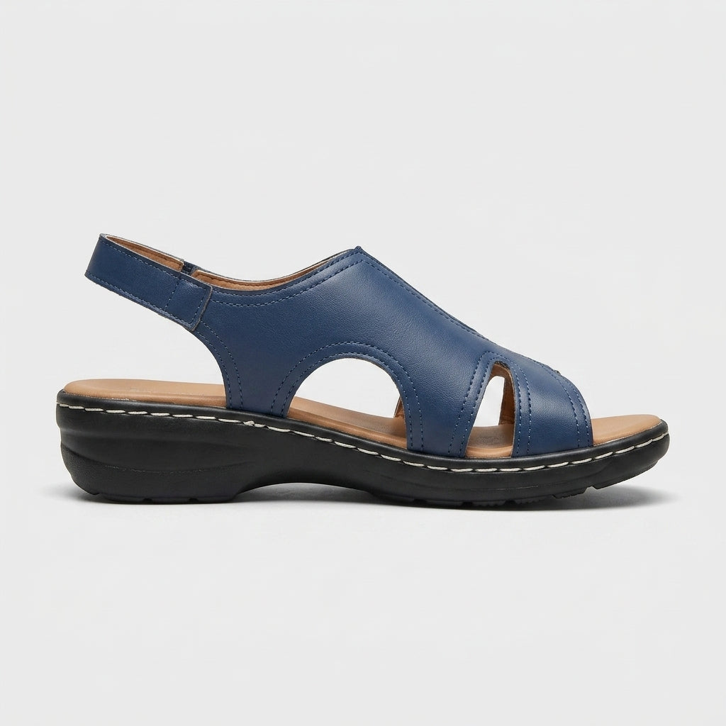 Women's Sandals Low Wedge Cutout Slingback Design
