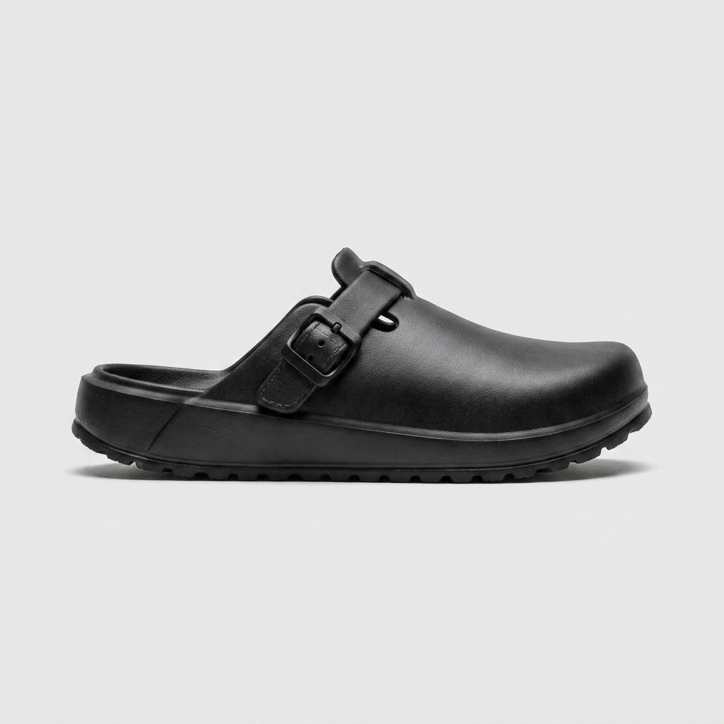 Women's Closed Toe Buckle Clogs with Molded Footbed