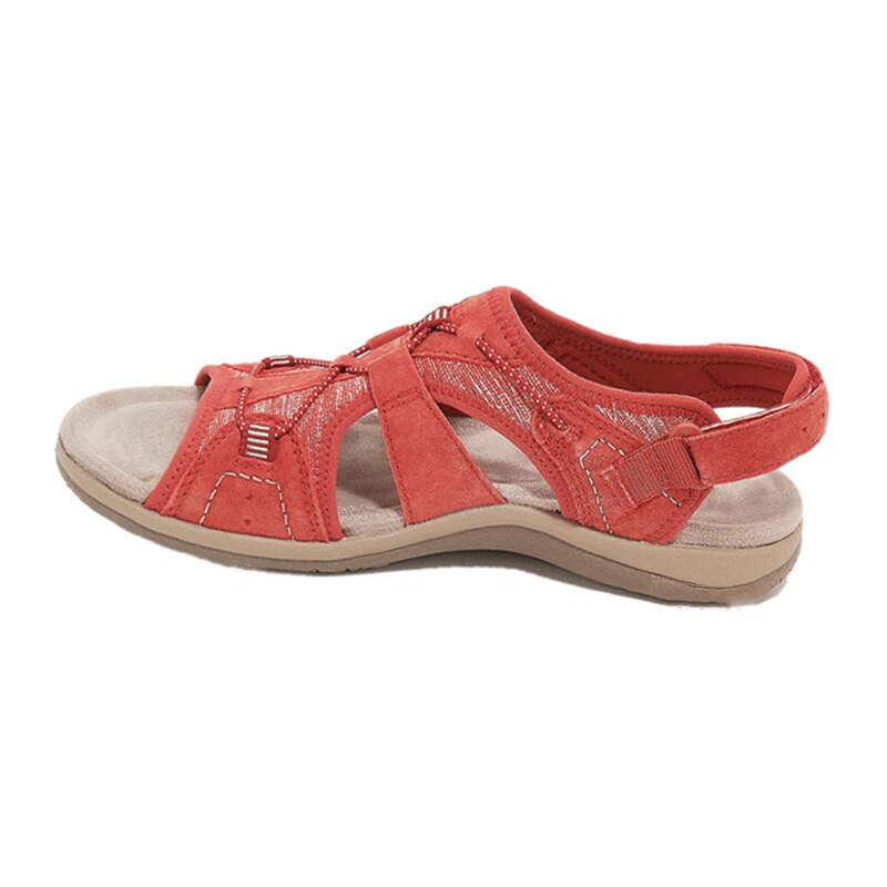 Women’s Adjustable Open Toe Sandals with Back Strap and Flat Sole