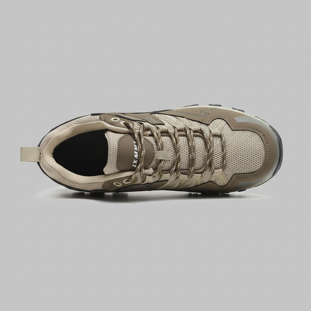 Men’s Waterproof Mid-Top Hiking Shoes with Lace-Up Support