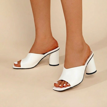 Women’s Square Toe Mule Heels with Sculpted Block Heel